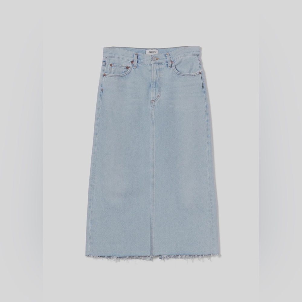 Agolde Hilla Skirt 90s inspired denim maxi skirt, size 27